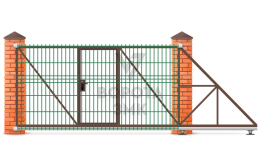 Ворота откатные из 3d сетки 2500×4000 ЗМК-7859