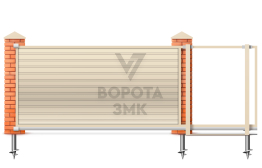 Ворота автоматические въездные 2500×3000 ЗМК-7248