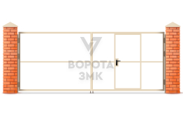 Дачные распашные ворота с калиткой 2750×3000 ЗМК-5114