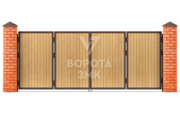 Автоматические складные ворота гармошка 2750×2000 ЗМК-2041